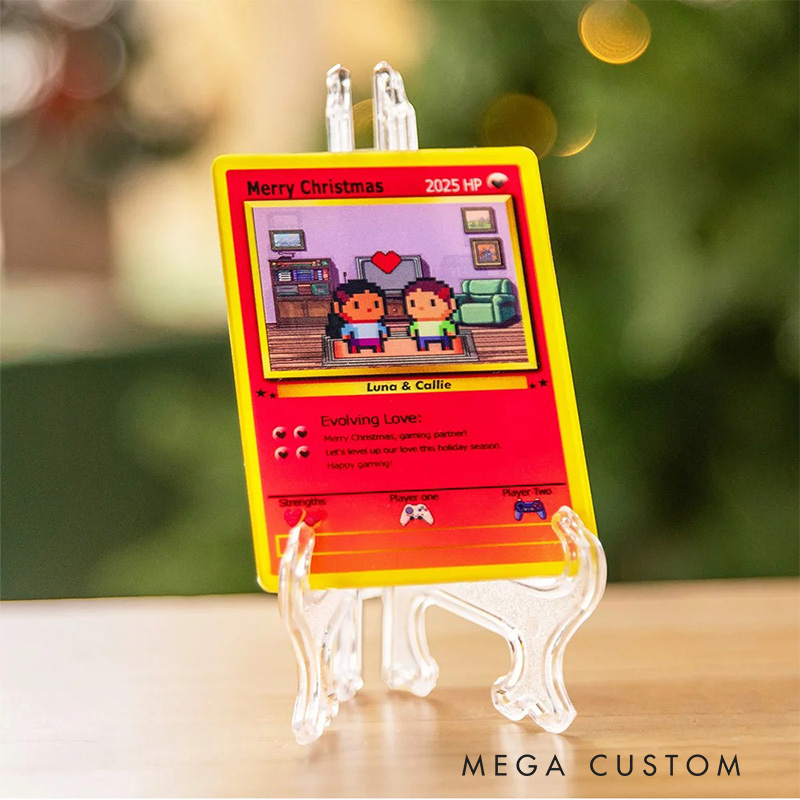 Personalized Cute Pixel Character Classic Game Card with Photo Card Game Collection for Game Lovers Birthday Gift for Kids Couple Family