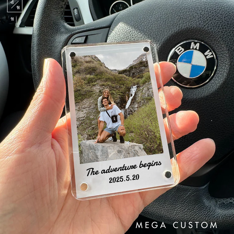 Personalized Couple Photo Car Visor Clip Custom Sun Visor Decoration for Car Outdoor Couple Souvenir Gifts Unique Car Accessories