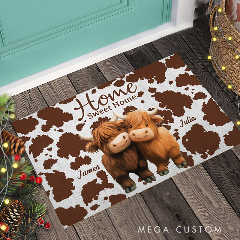 Personalized Home Sweet Home Doormat Custom Family Mat for Couple Housewarming Gift