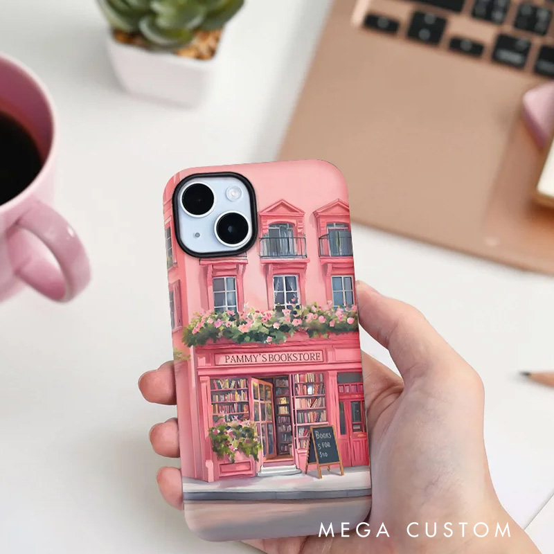 Personalized Bookstore Phone Case Book Lovers Phone Case with Name for Book Lovers Bookworms Readers Bookish