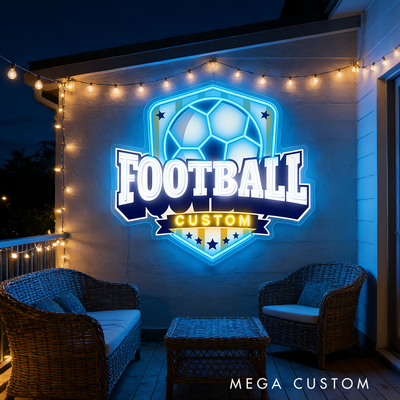 Personalized LED Football Wall Art Light Up Your Space with Custom Flair