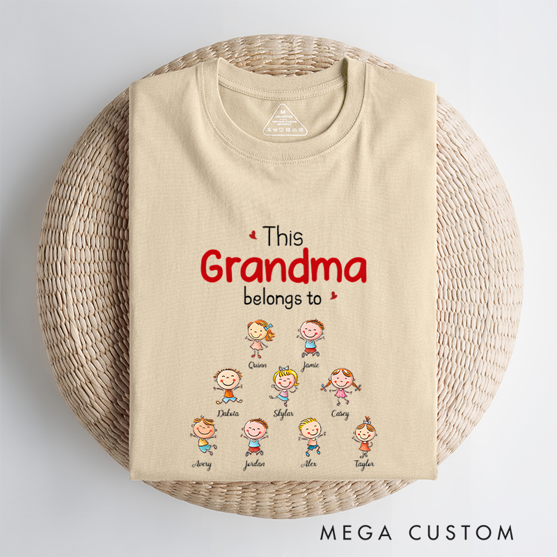 Personalized this Grandma Belongs to Grandkids Classic T-Shirt