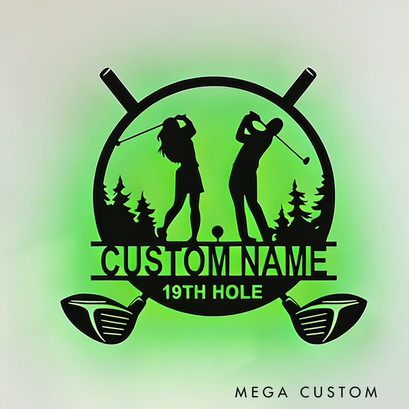 Personalized LED Acrylic Golf Wall Art Illuminate Your Space with Custom Style