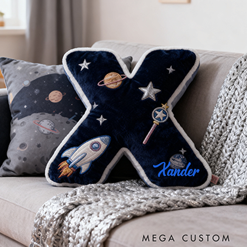 Personalized Colorful 26 Letters 3D Print Pillow Cute Adventures Among The Stars And Beyond Gift Custom Pillow Gift for Kids