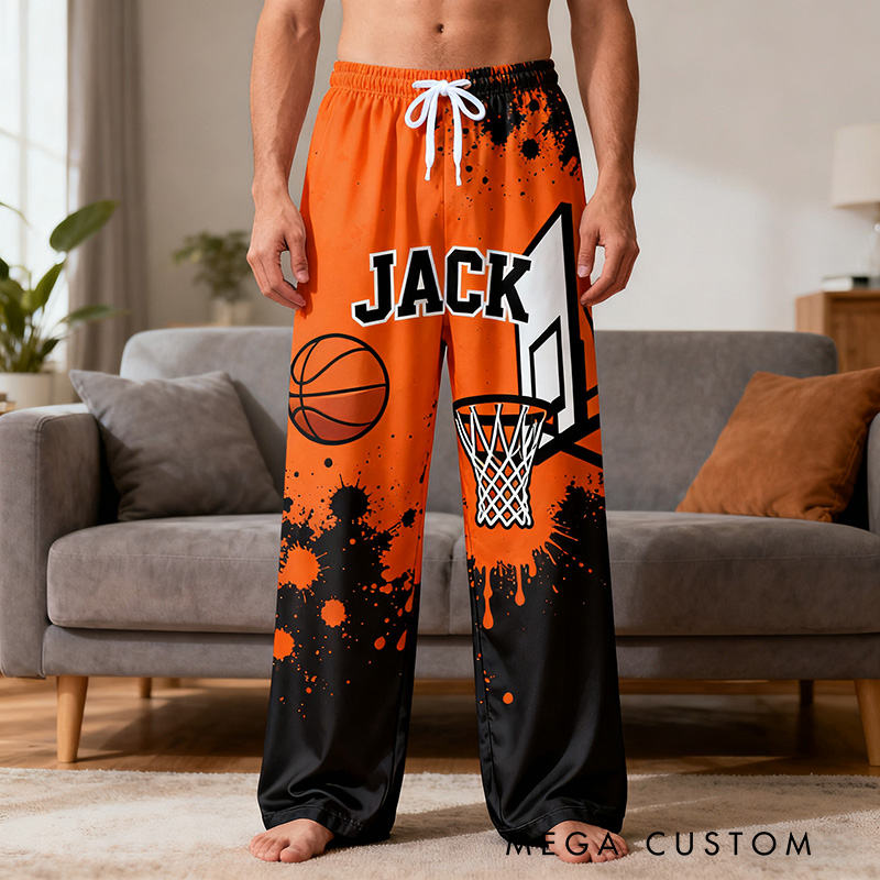 Personalized Basketball Lounge Pants with Custom Name Design
