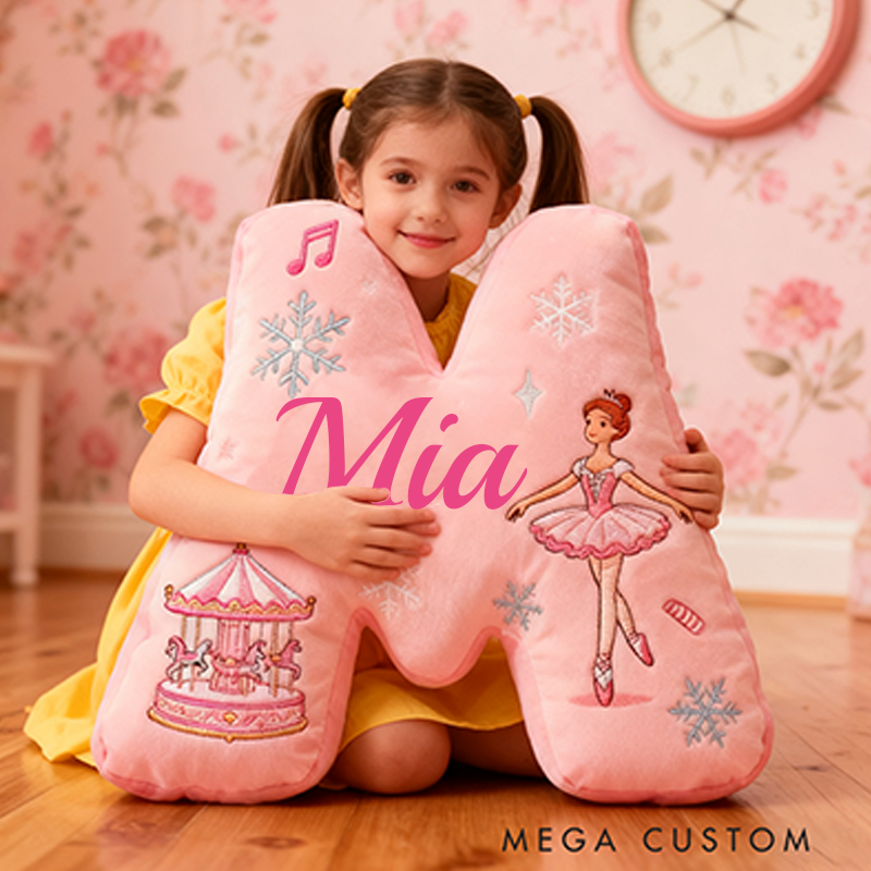 Personalized Colorful 26 Letters Cute Graphic 3D Print Pillow Cute Magic Beautiful Letter Custom Pillow Gift Christmas Gift for Kids