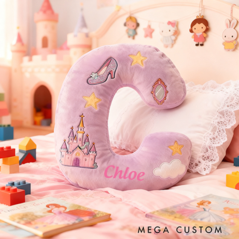 Personalized Colorful 26 Letters Cute Graphic 3D Print Pillow Cute Magic Beautiful Letter Custom Pillow Gift Christmas Gift for Kids