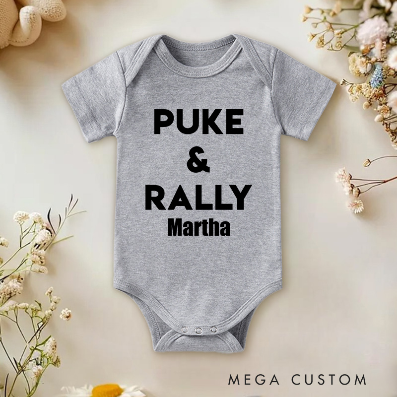 Personalized Puke and Rally Baby Onesie Baby Shower Gift