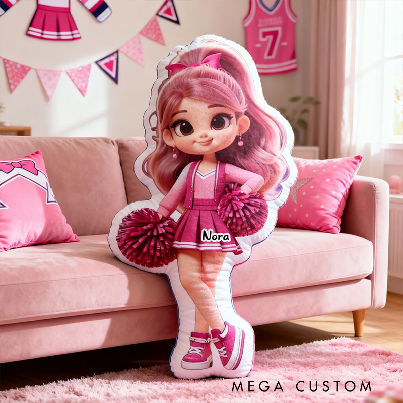 Personalized Cheerleader Doll Pillow with Your Name Perfect Gift for Cheer Fans