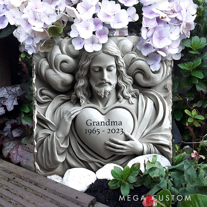 Personalized Memorial Stone God Is With You Sympathy Gift Slate Grave Marker Keepsake Bereavement Gift 