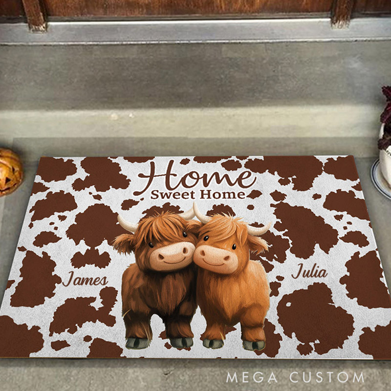 Personalized Home Sweet Home Doormat Custom Family Mat for Couple Housewarming Gift