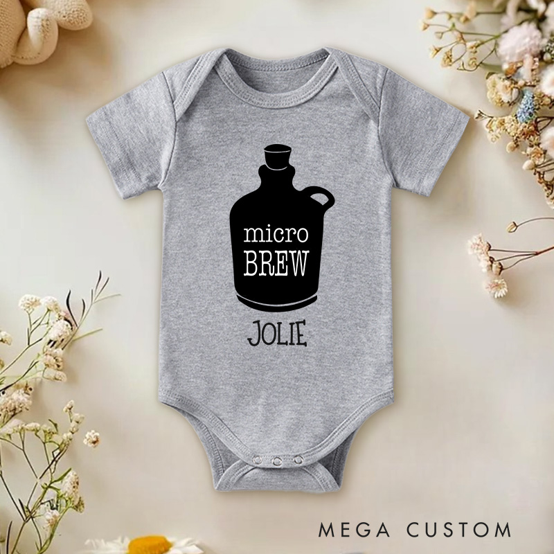 Personalized Micro Brew Funny Beer Baby Onesie Funny Baby Gift