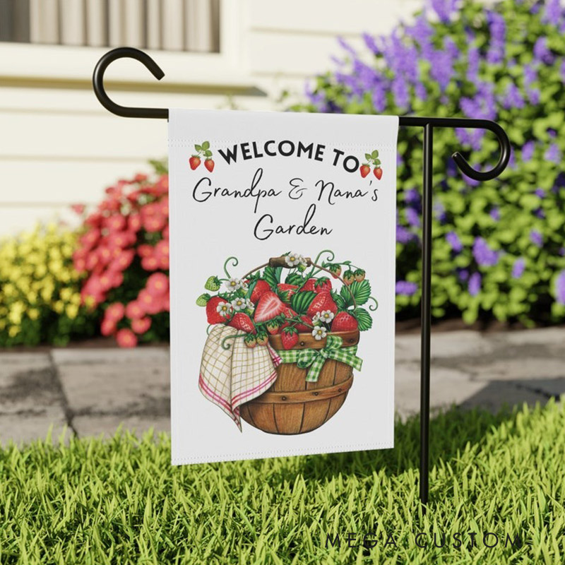 Personalized Garden Flag Yard Flag Spring Garden Decor Grandpa and Grandma Gift Garden Sign Custom Double Sided Flag with Namefor Garden Lovers