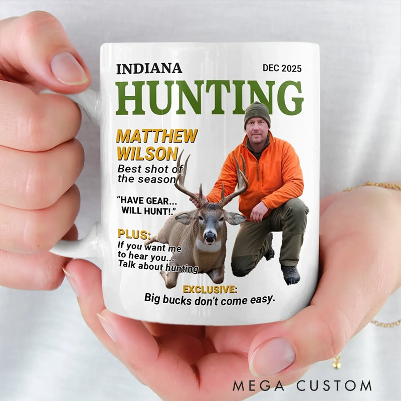 Personalized Custom Photo Magazine Mug Custom Birthday Hunting Gifts for Hunters Wild at Heart
