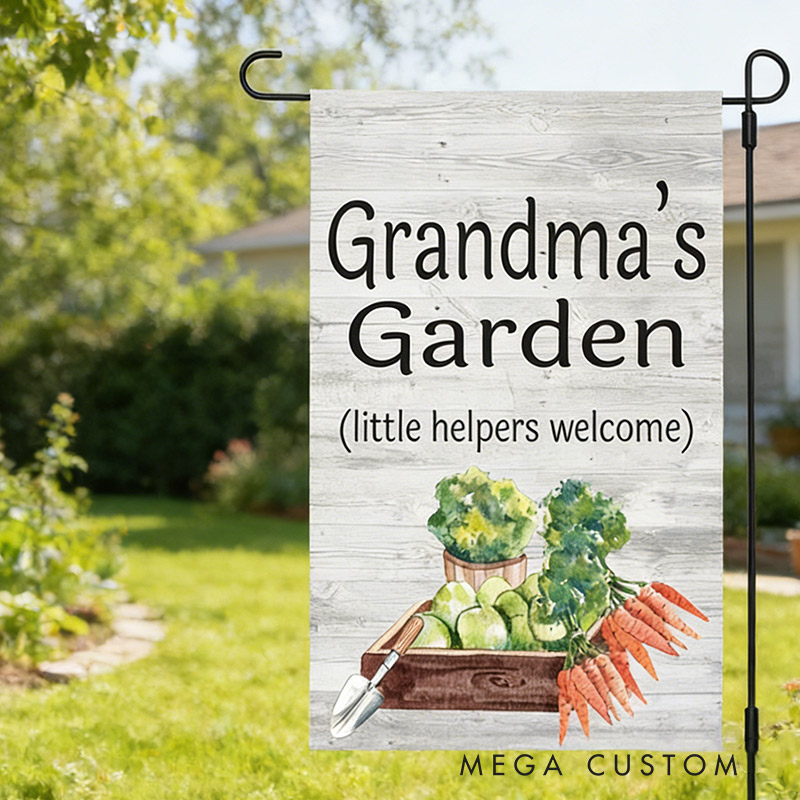Personalized Grandma's Garden Flag Custom Spring Yard Decor for Garden Lovers Mother's Day Gift 