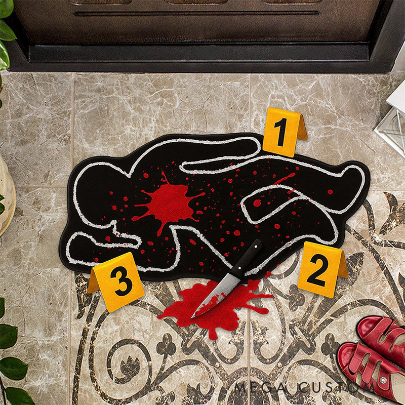 Personalized Crime Scene Rug for Movie TV Show Doormat Movie Lover Gift for Friend Birthday Gift