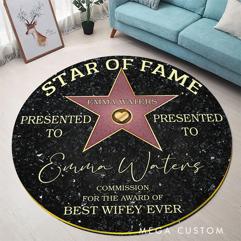 Personalized Star of Fame Rug for Movie TV Show Doormat Movie Lover Gift for Friend Birthday Gift