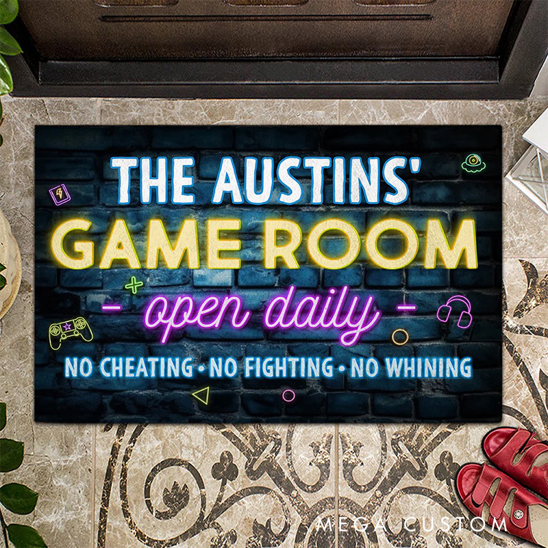 Personalized Yor Game Room Rug for Gamer Game Lovers Gift for Kids Game Room Decor