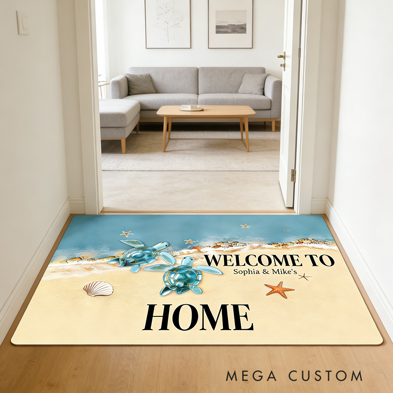Personalized Welcome Doormat Custom Home Mat with Name for Couple Housewarming Gift Valentine's Day Gift 