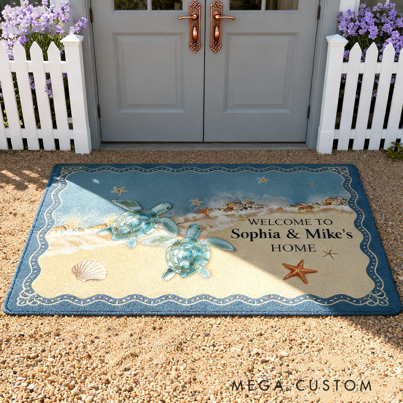 Personalized Welcome Doormat Custom Home Mat with Name for Couple Housewarming Gift Valentine's Day Gift 