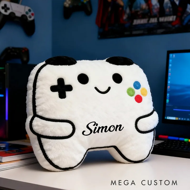 Personalized Game Controller Pillow Gamer Gifts for Kid Teen Boys Gaming Room Decor Gift for Gamers Enthusiasts