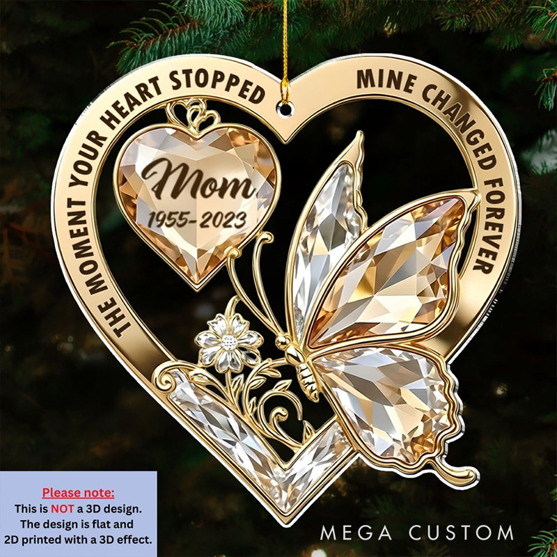 Personalized Memorial Ornament The Moment My Heart Changed Forever Remembrance Keepsake Sympathy Gift