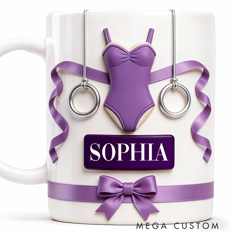 Personalized 2D Flat Purple  Gymnastics Mug Gymnastic Lover Mug Coffee Mug for Gymnastic Lover