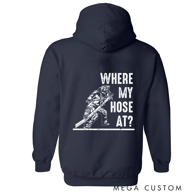 Personalized Firefighter Hoodie Gift Custom Engine Number Design Gift for Firefighter