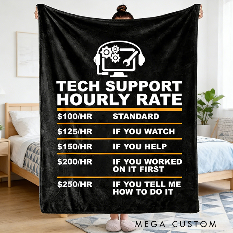 Personalized Tech Support Humor Blanket Computer & It Tech Programmer Developer Geek Blanket