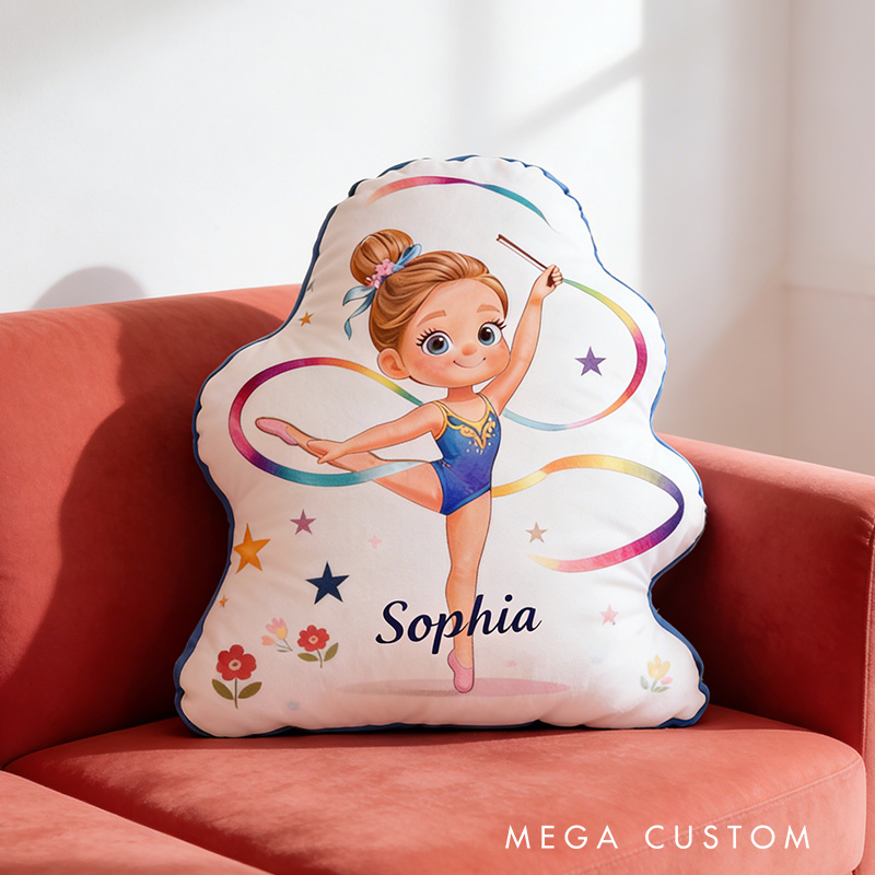 Personalized Rhythmic Gymnast Shaped Pillow for Gymnastic Lovers Pillow Christmas Gift for Kids