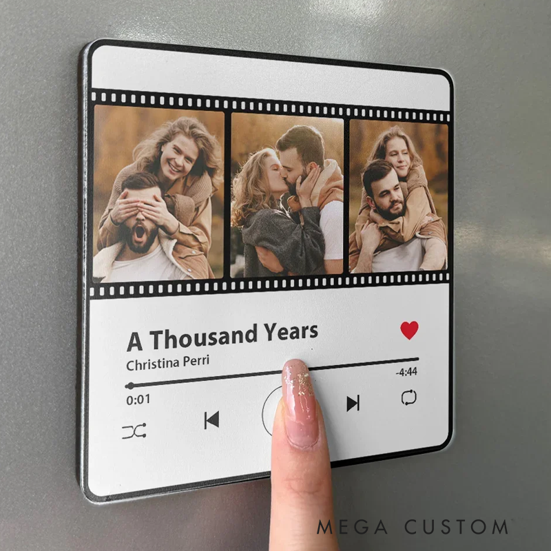 Personalized Custom Music Fridge Magnet That Can Play Songs Custom Photo Our Hearts Speak The Same Language Gift