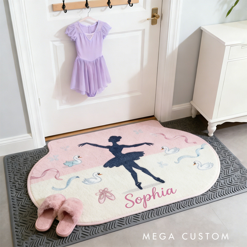 Personalized Swan Ballet Dance Rug for Dance Lovers Gift for Kids Christmas Gifts