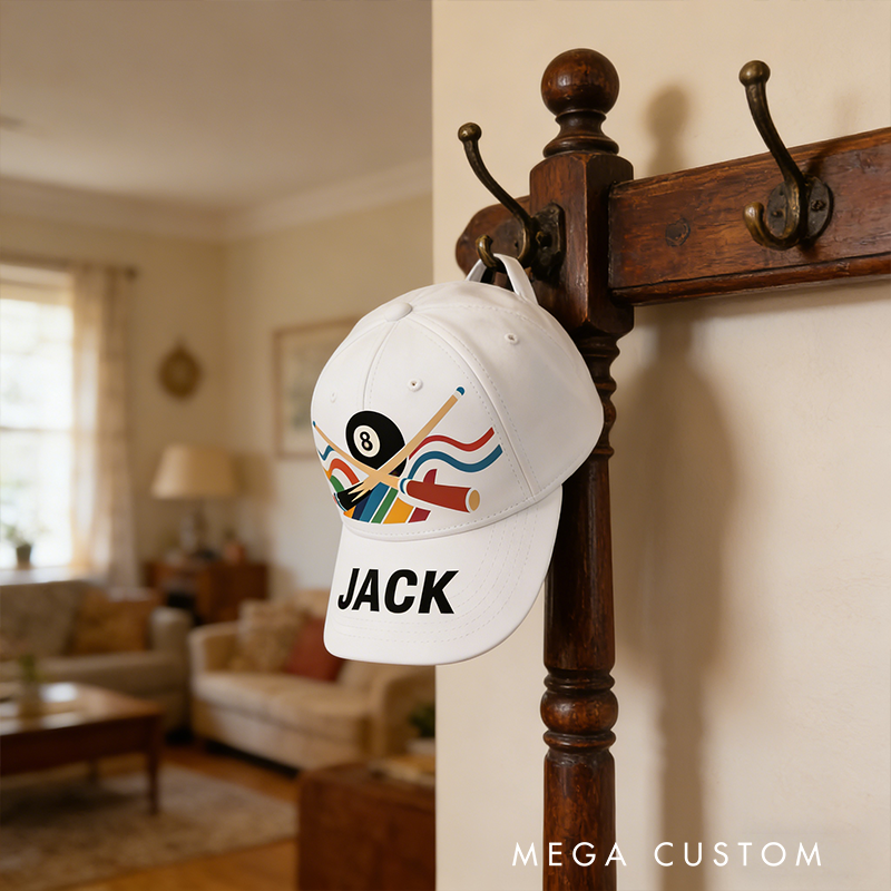 Personalized Billiards Cap with Custom Name and Vibrant Design