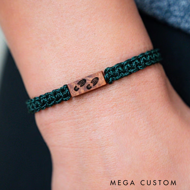 Personalized Hiking Boot Bracelet  Adjustable Macrame Bracelet Outdoor Adventure Lover Gifts