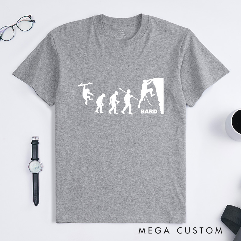 Personalized Evolution of Rock Climbing T-Shirt Climber T-Shirt Adventure Outdoor Mountain Climber Gift