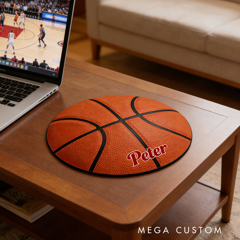 Personalized Basketball Mouse Pad with Custom Name Design