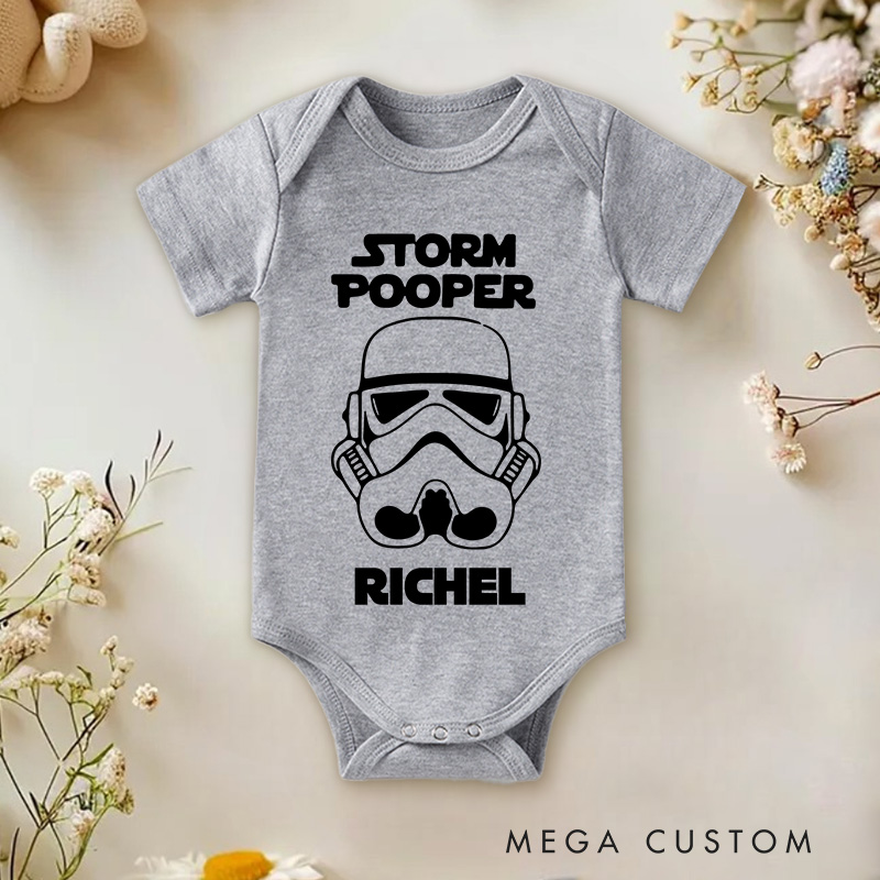 Personalized Storm Pooper Baby Onesie Gift For Baby Birthday Gift for Baby
