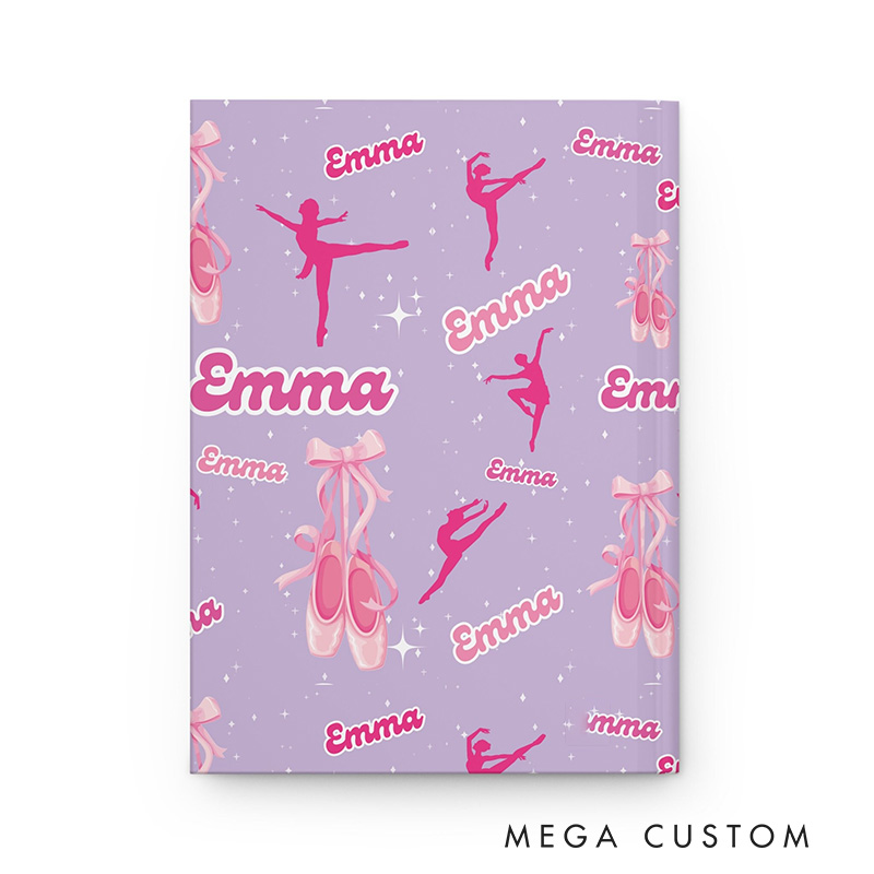 Personalized A5 Shining Ballet Hardcover Journal Custom Ballerina Notebook Choreography Studio Dancer Gift Recital or Team Gift for Ballerinas