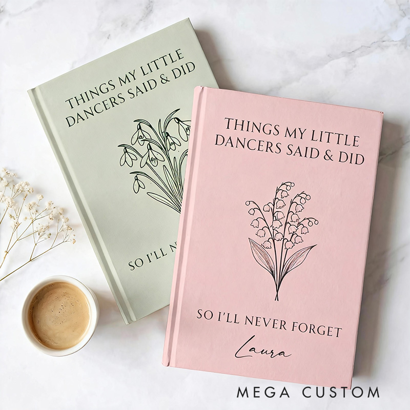 Personalized A5 Name Dance Coach Hardcover Journal Custom Birth Flower Ballet Teacher Appreciation Notebook Choreography Studio Dancer Gift