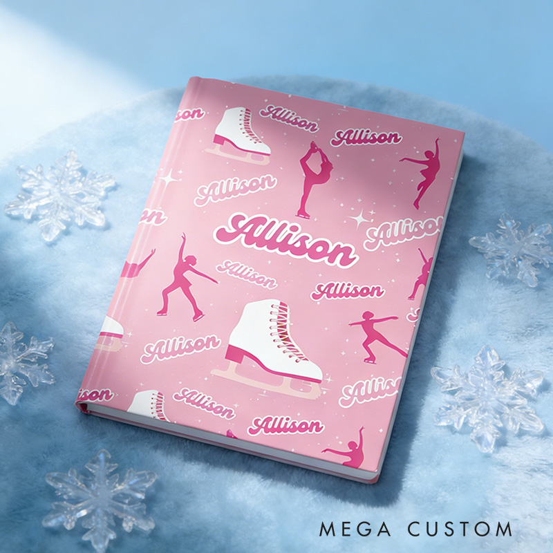 Personalized A5 Figure Skating Journal with Name Gift Ice Skating Journal Gift For Skaters Practice Book Ice Skating Lover
