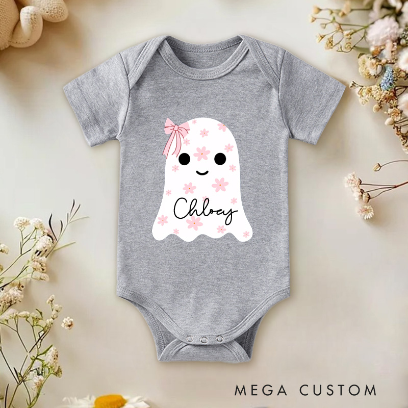 Personalized Name Cute Boo Baby Onesie Halloween Baby Shower Gift Nursery Gift