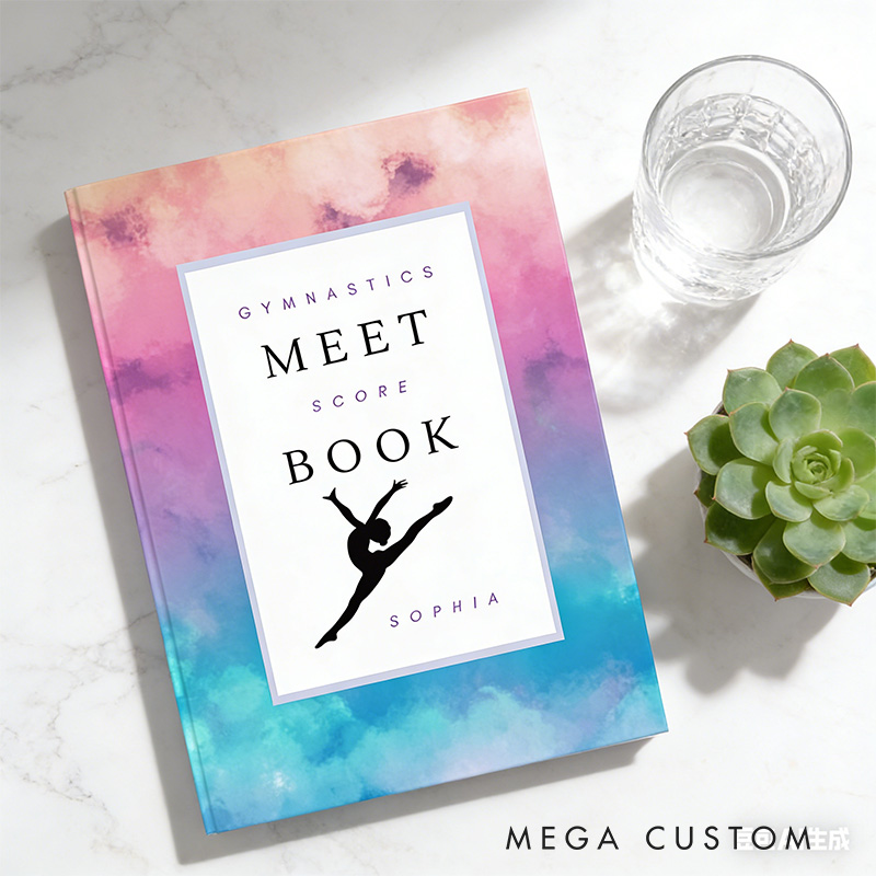Personalized A5 Water Color Style Gymnastics Meet Score Journal with Name Gift Gymnast Journal Gift For Gymnastics Coach Teacher Gymnastics Lover
