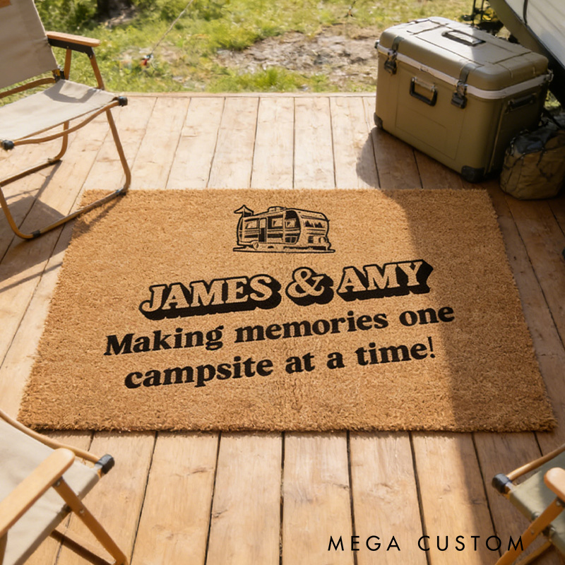 Personalized Caravan Doormat Customized Outdoor Rug Housewarming Gift Caravan Gift Mobile Home Doormat
