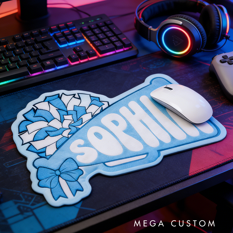 Personalized 3D Printed Cheerleading Mouse Pad with Custom Name Design