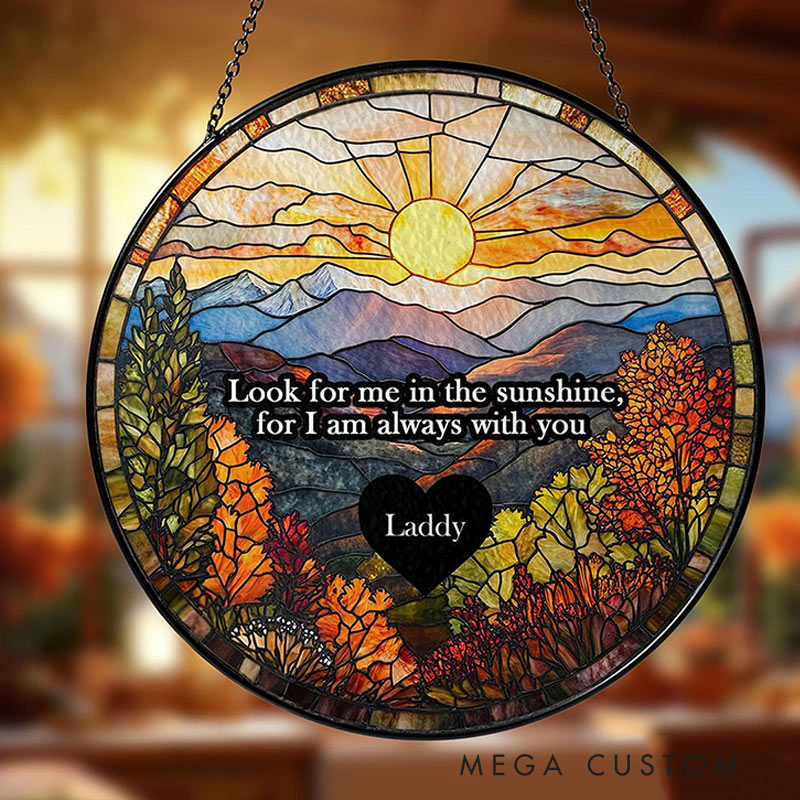 Personalized Memorial Stained Glass Suncatcher Lightcatcher Loss of Loved One Window Decor Sympathy Gift Memorial Suncatcher