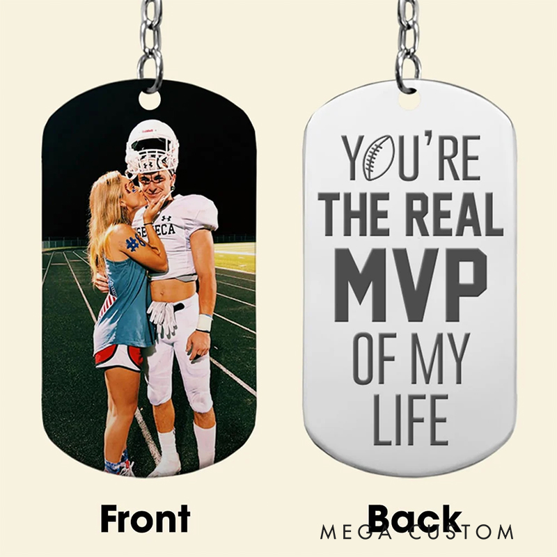 Personalized "You're the Real MVP" Football Keychain for Couples or Sports Fans Valentine's Day Gift 