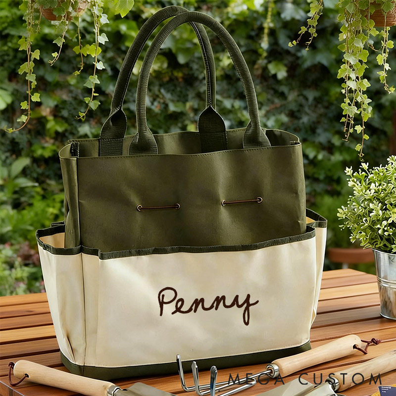 Personalized Garden Tote Set Tote Bag with Name for Gardener and Gardening Lovers