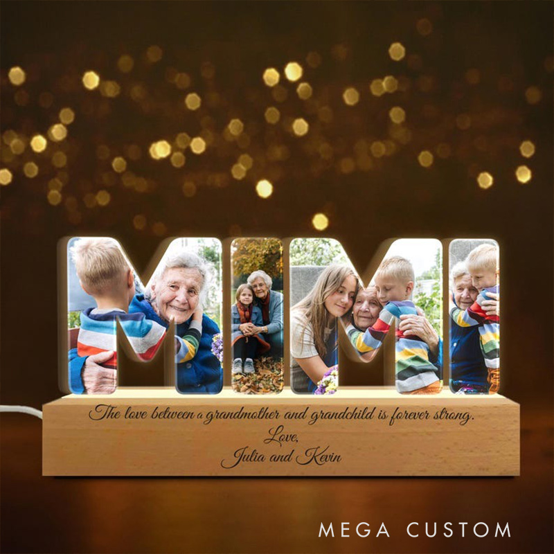 Personalized Grandma Photo Collage Light Mimi Night Light Family Photo Gift Gift for Grandma Gift for Mimi Gift from Grandkids