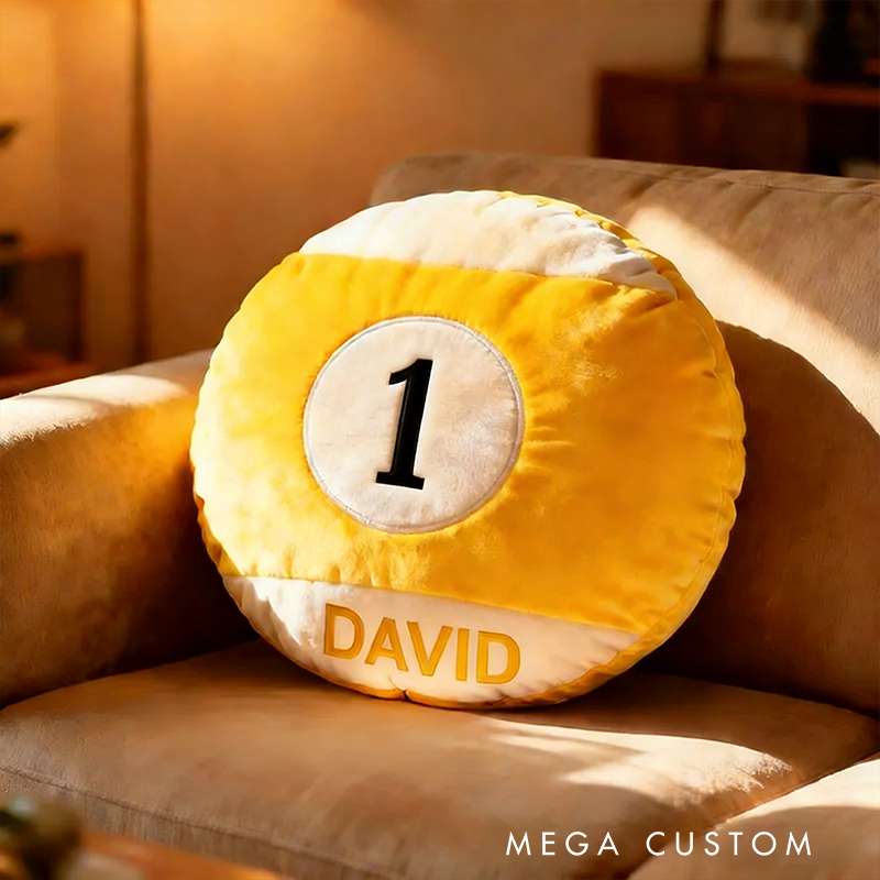 Personalized Graphic3DPrint Billiard Ball Pillow with Custom Name and Number