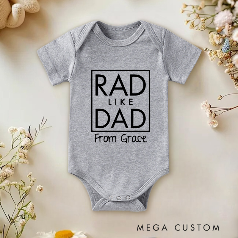 Personalized Rad Like Dad Baby Onesie Father's Day Baby Onesie Gender Neutral Baby Gift
